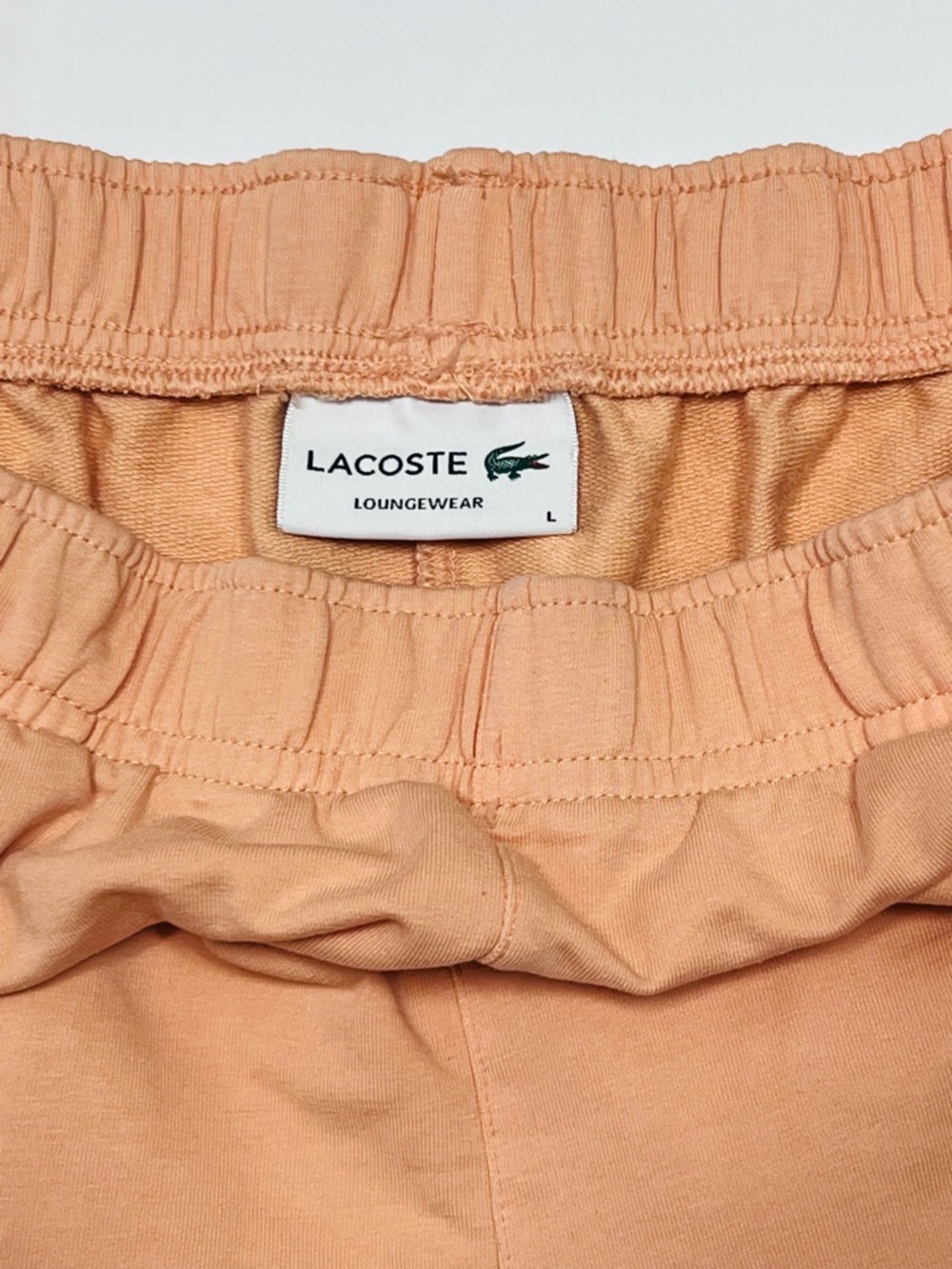 Lacoste Peach Lounge Pants Joggers Elastic Waist Logo Size L - Picture 2 of 11